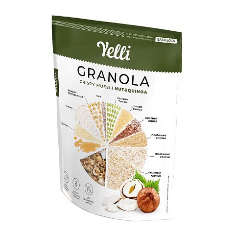 Granola – Crispy muesli nut & quinoa, Yelli, 200 г.
